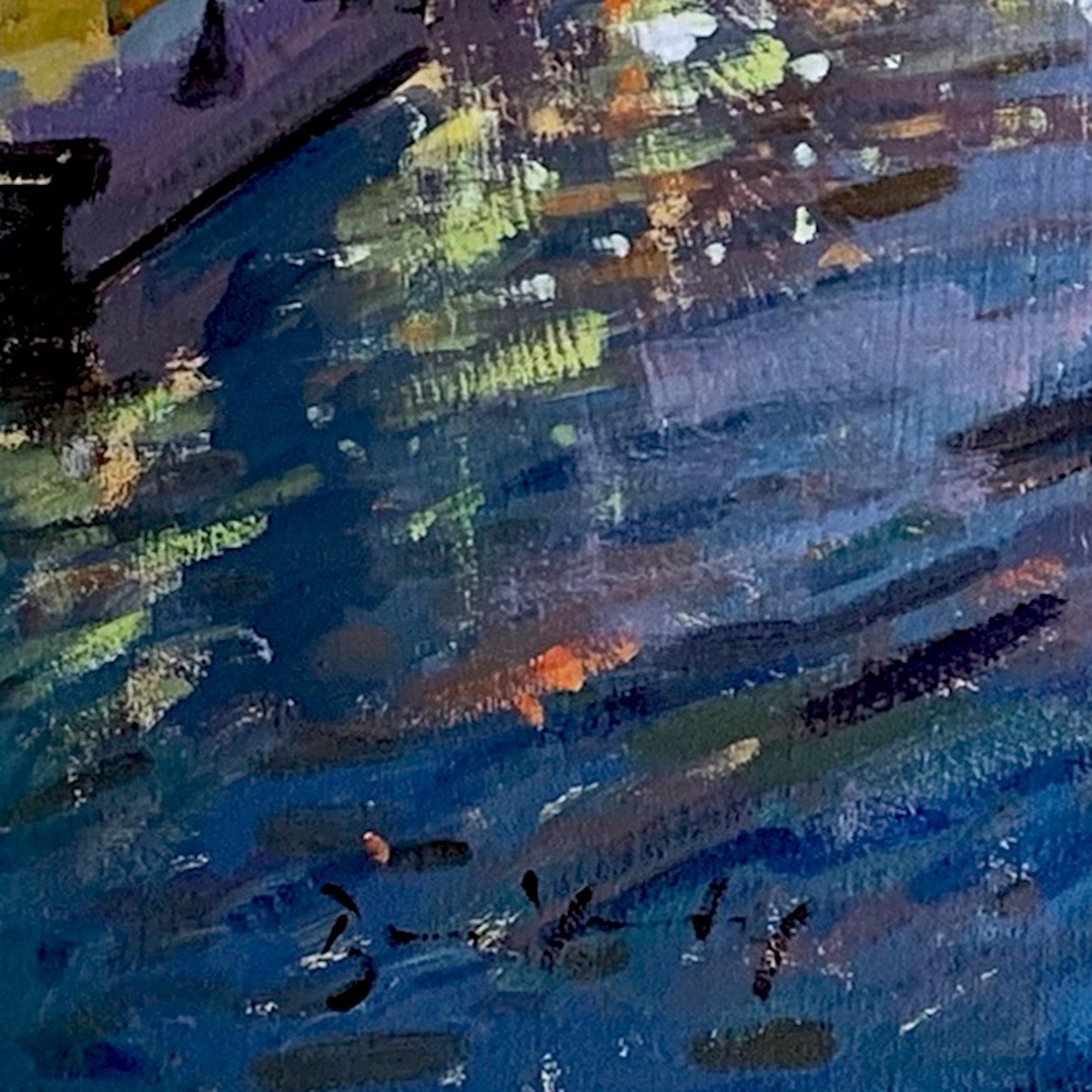 Hand-Painted From The Rialto Bridge At Dusk, Bruce Yardley For Sale