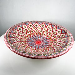 Dalla Tunisia Piatto dipinto a mano Ciotola rossa Poterie Slama Ceramica