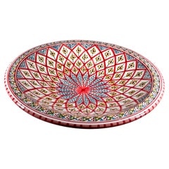From Tunisia Hand Painted Platter Red Bowl Poterie Slama Ceramic Pottery