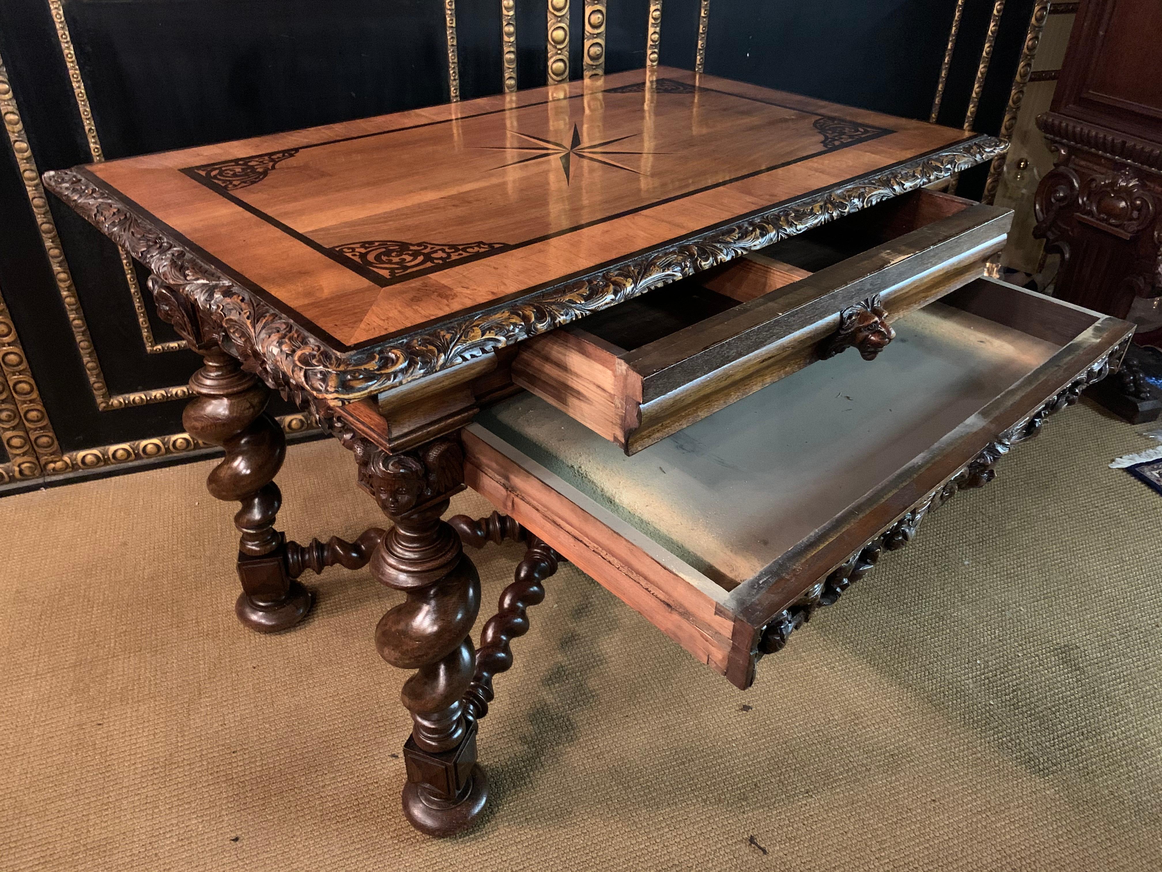 From Villa Estate Neo Renaissance / Danzig Baroque Table antique circa 1890 For Sale 9