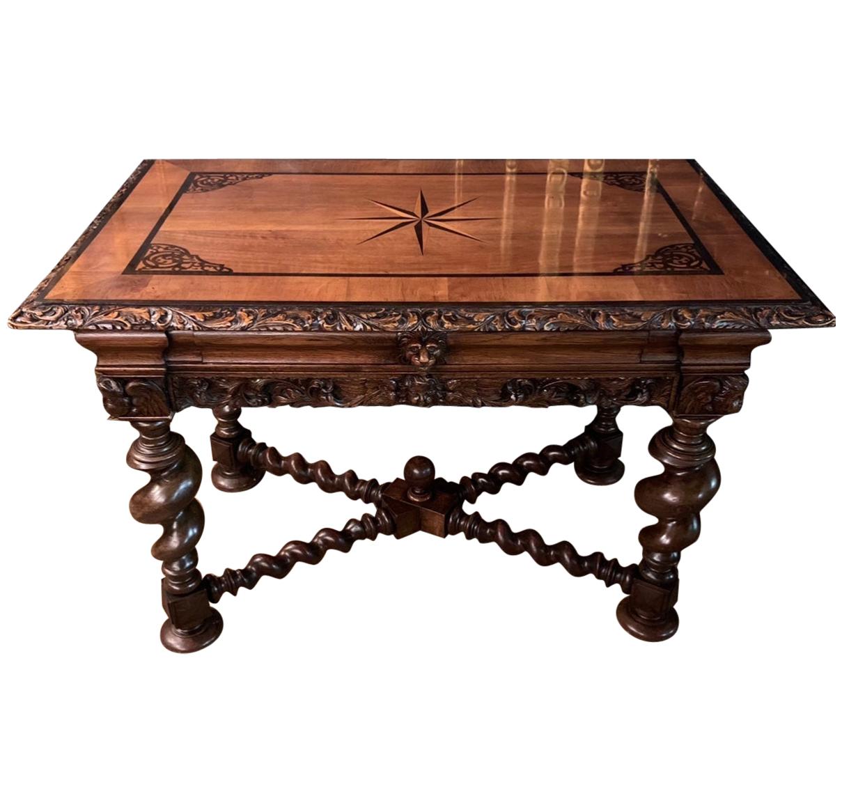 From Villa Estate Neo Renaissance / Danzig Baroque Table antique circa 1890 For Sale