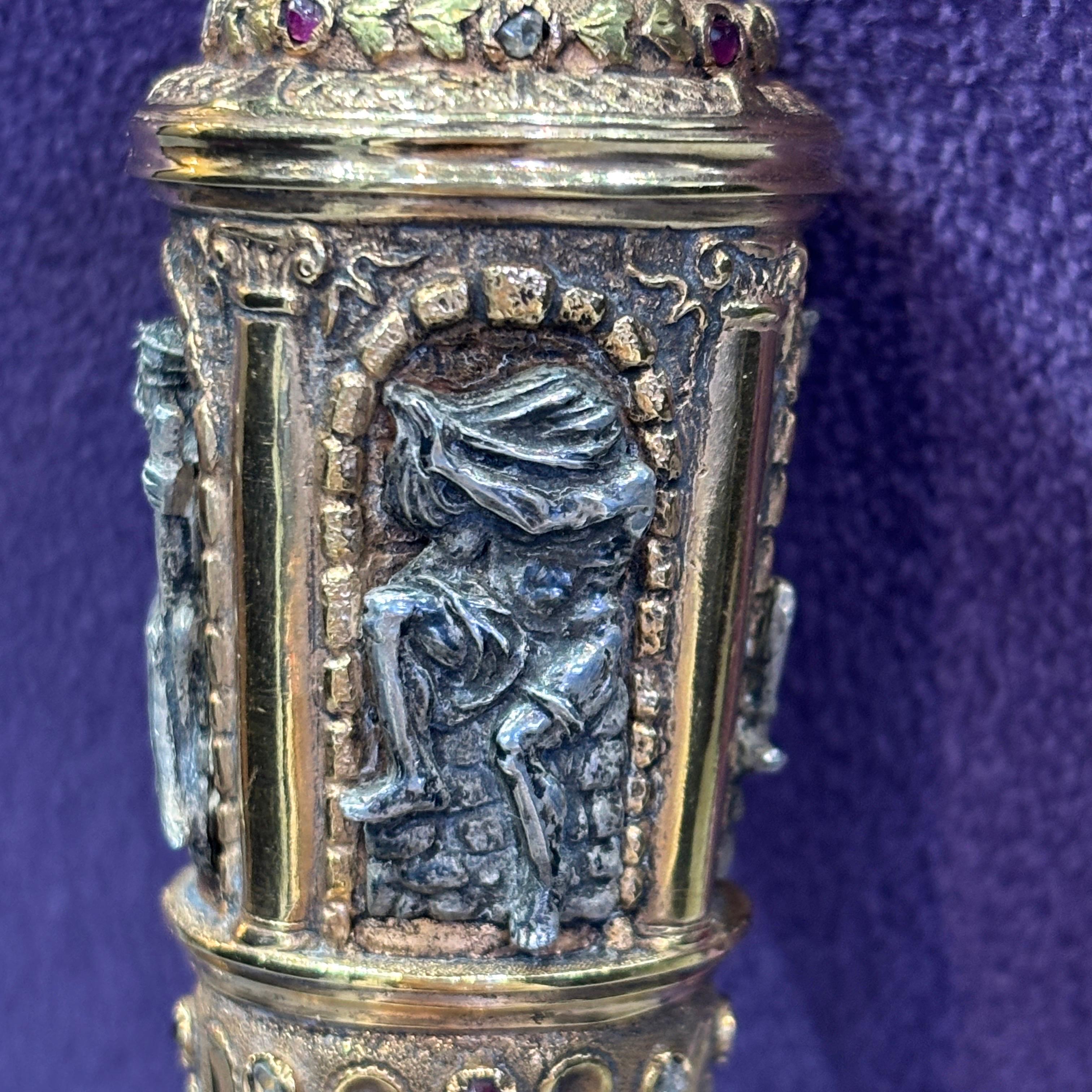 Froment-Meurice Canne ancienne à diamant et rubis pour les quatre rivières en vente 7