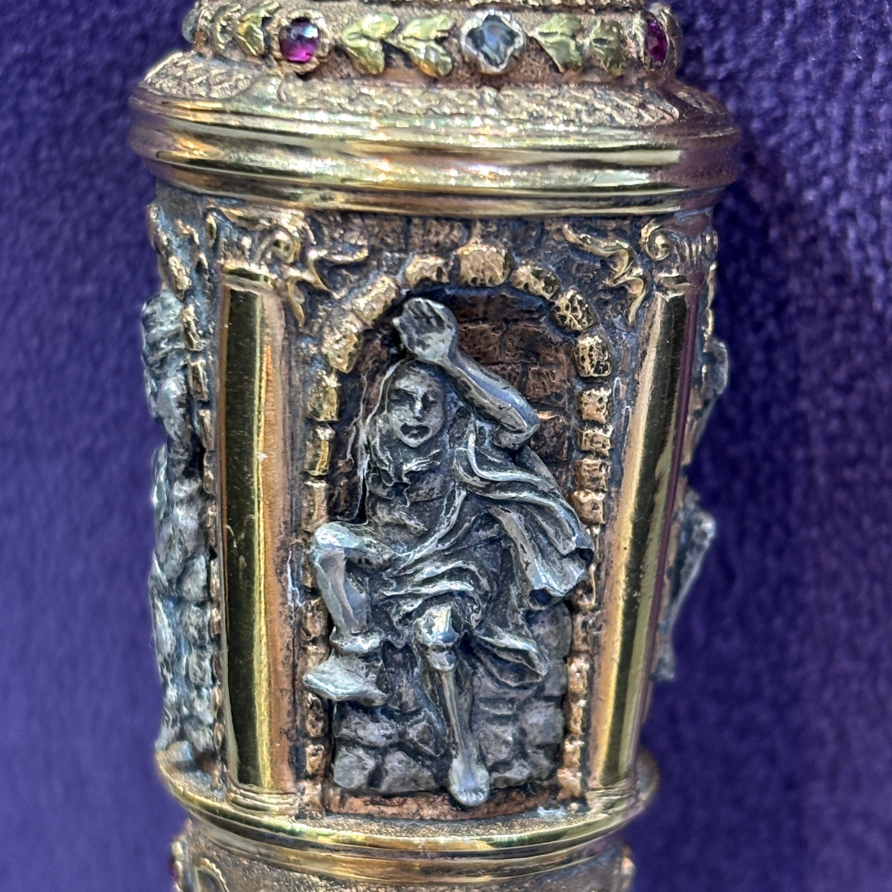 Froment-Meurice Canne ancienne à diamant et rubis pour les quatre rivières en vente 9