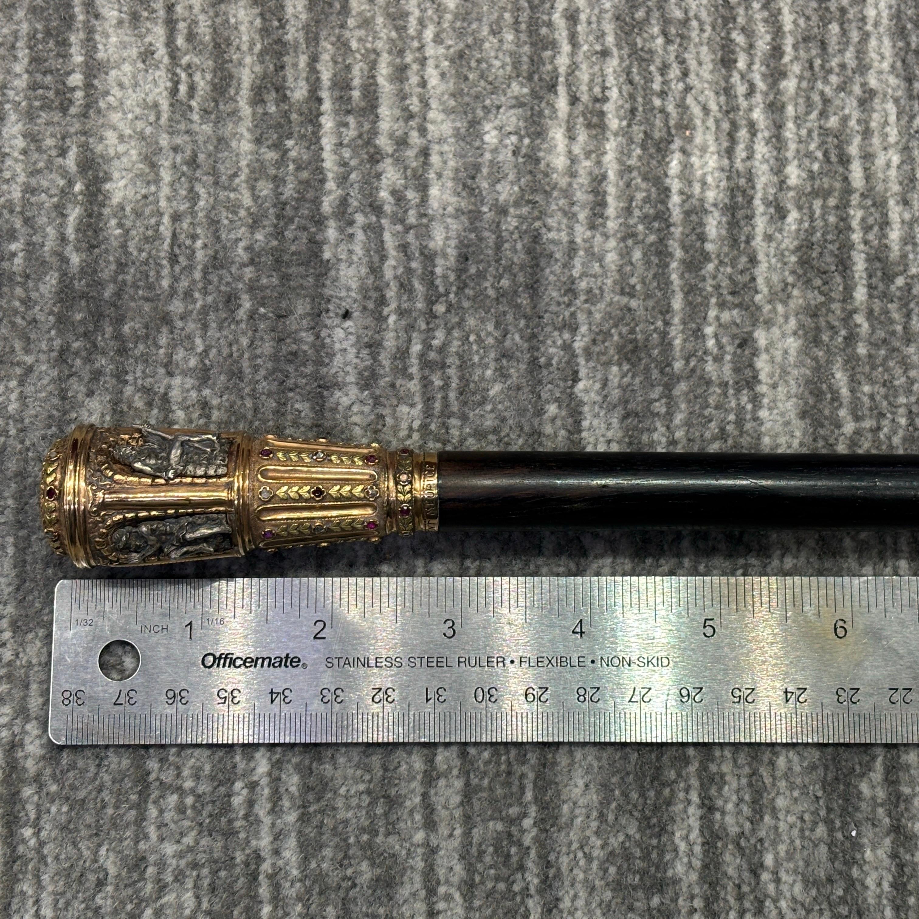 Froment-Meurice Canne ancienne à diamant et rubis pour les quatre rivières en vente 14