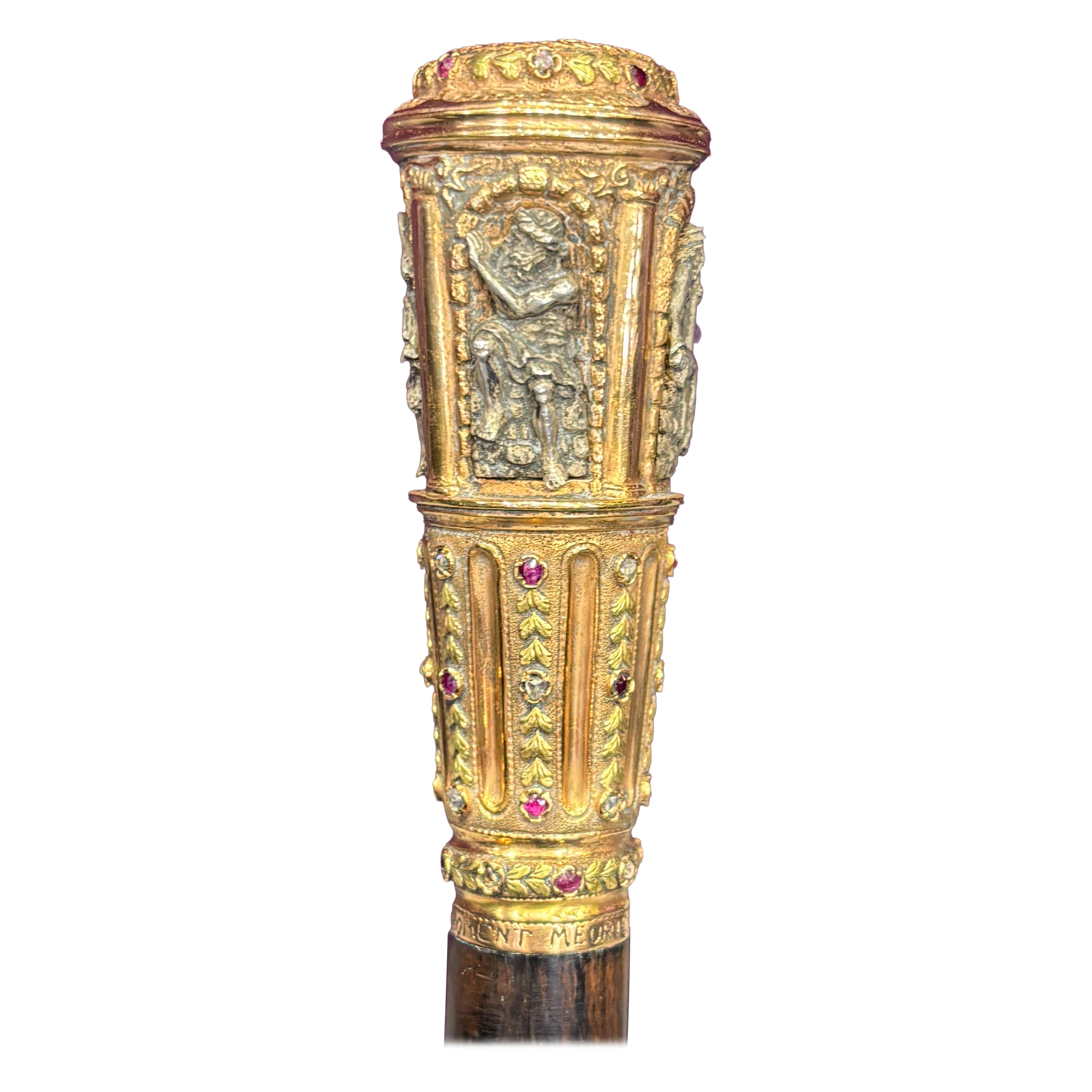 Froment Meurice Antique Diamond And Ruby Four Rivers Cane