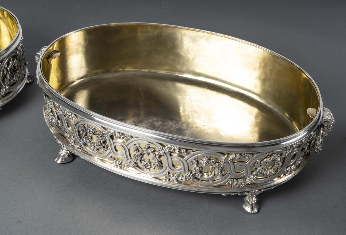 FROMENT-MEURICE Important centre de table en argent massif en trois parties. 19ème siècle en vente 6