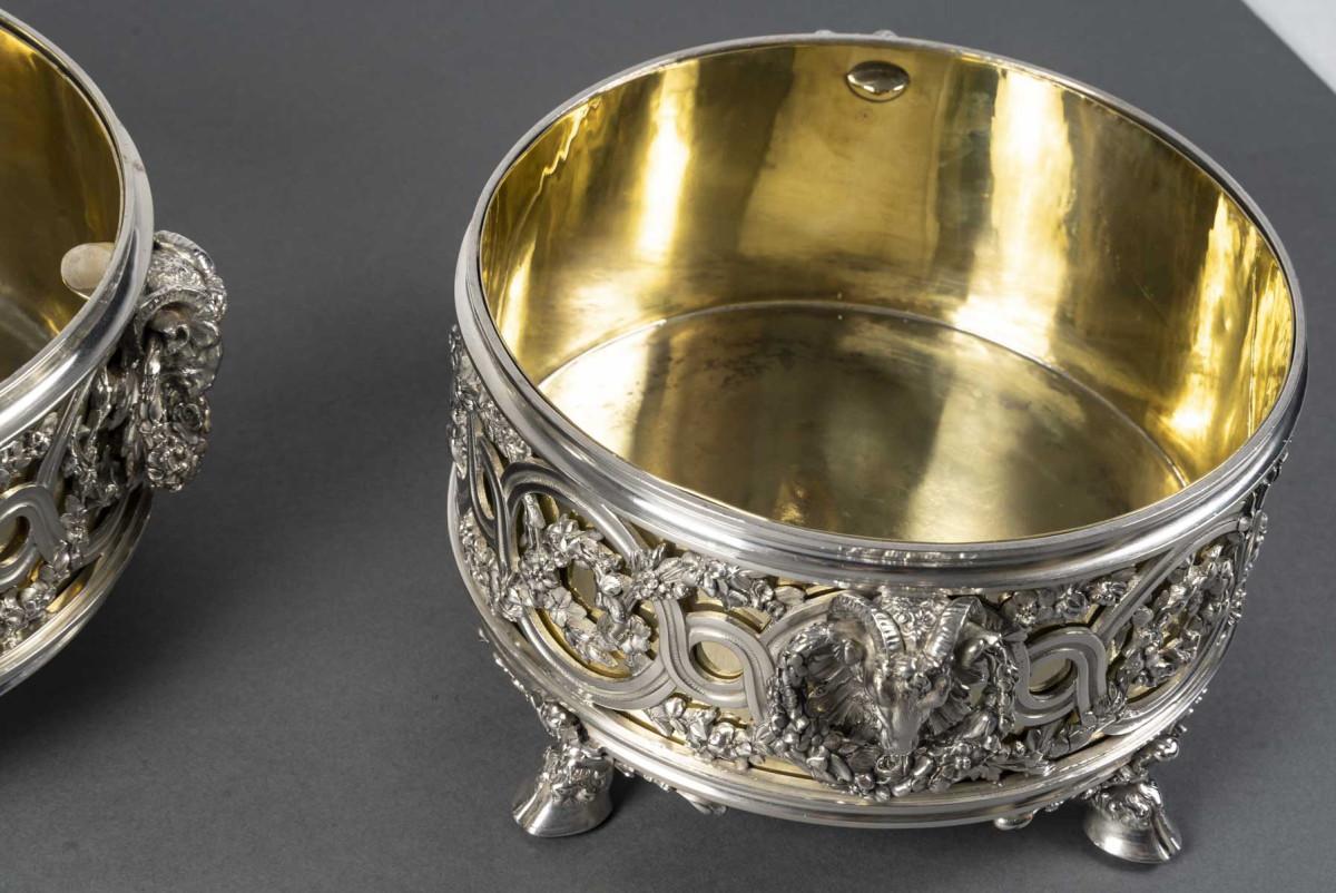 FROMENT-MEURICE Important centre de table en argent massif en trois parties. 19ème siècle en vente 7