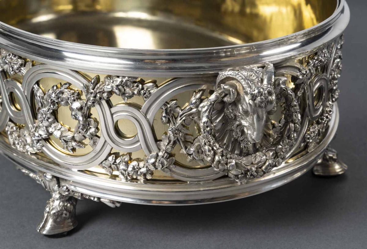 FROMENT-MEURICE Important centre de table en argent massif en trois parties. 19ème siècle en vente 8