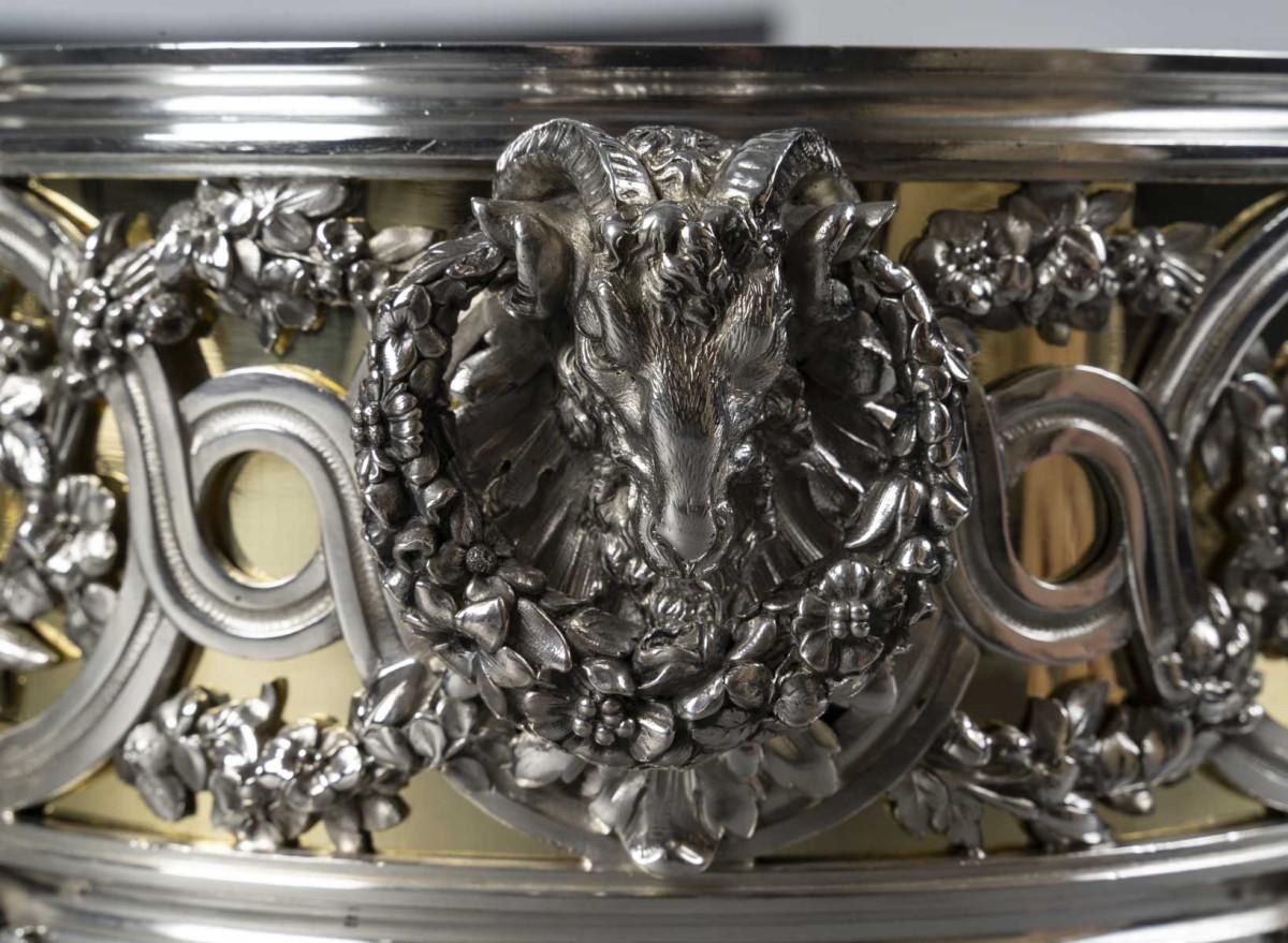 FROMENT-MEURICE Important centre de table en argent massif en trois parties. 19ème siècle en vente 3