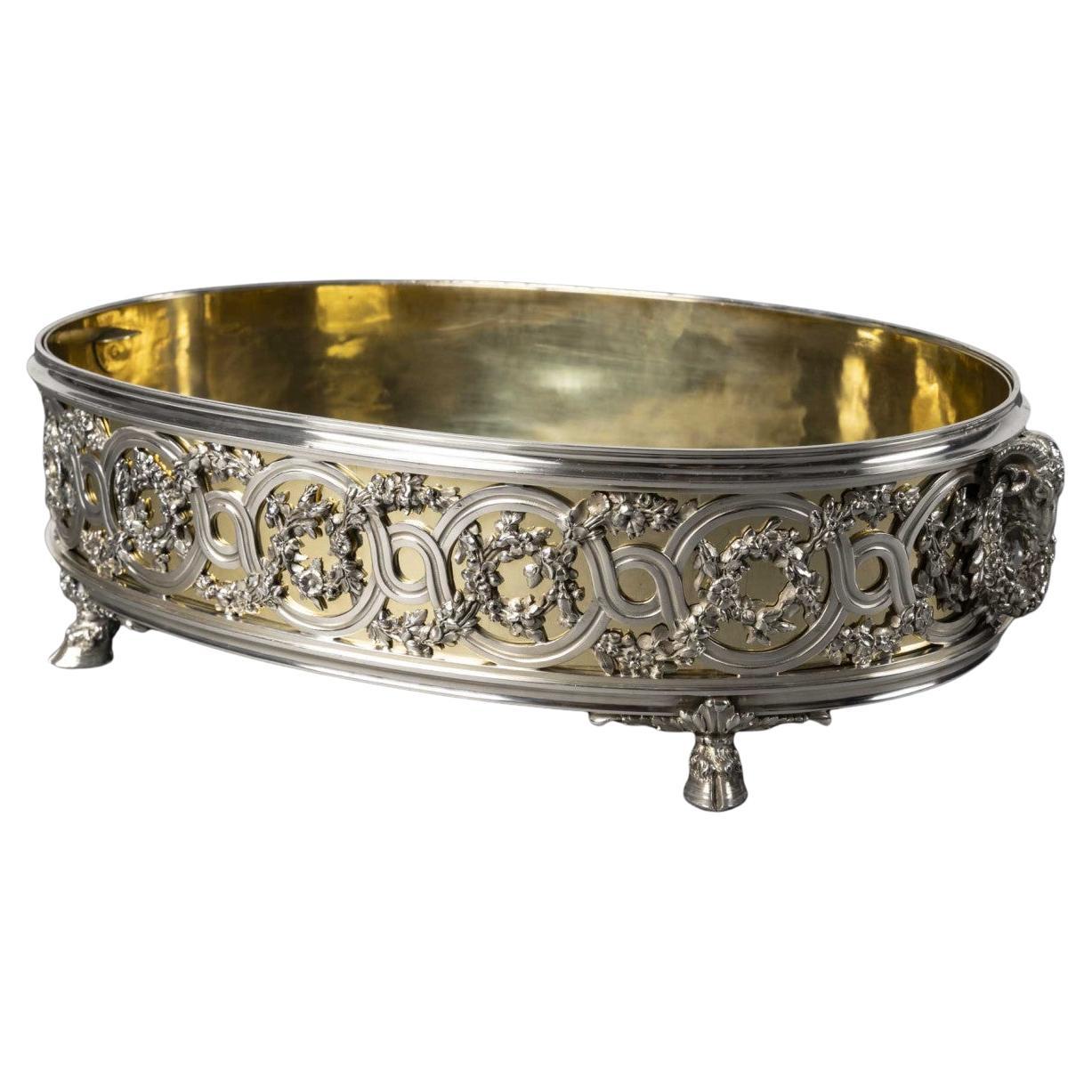FROMENT-MEURICE Important solid silver centerpiece in three parts. 19th