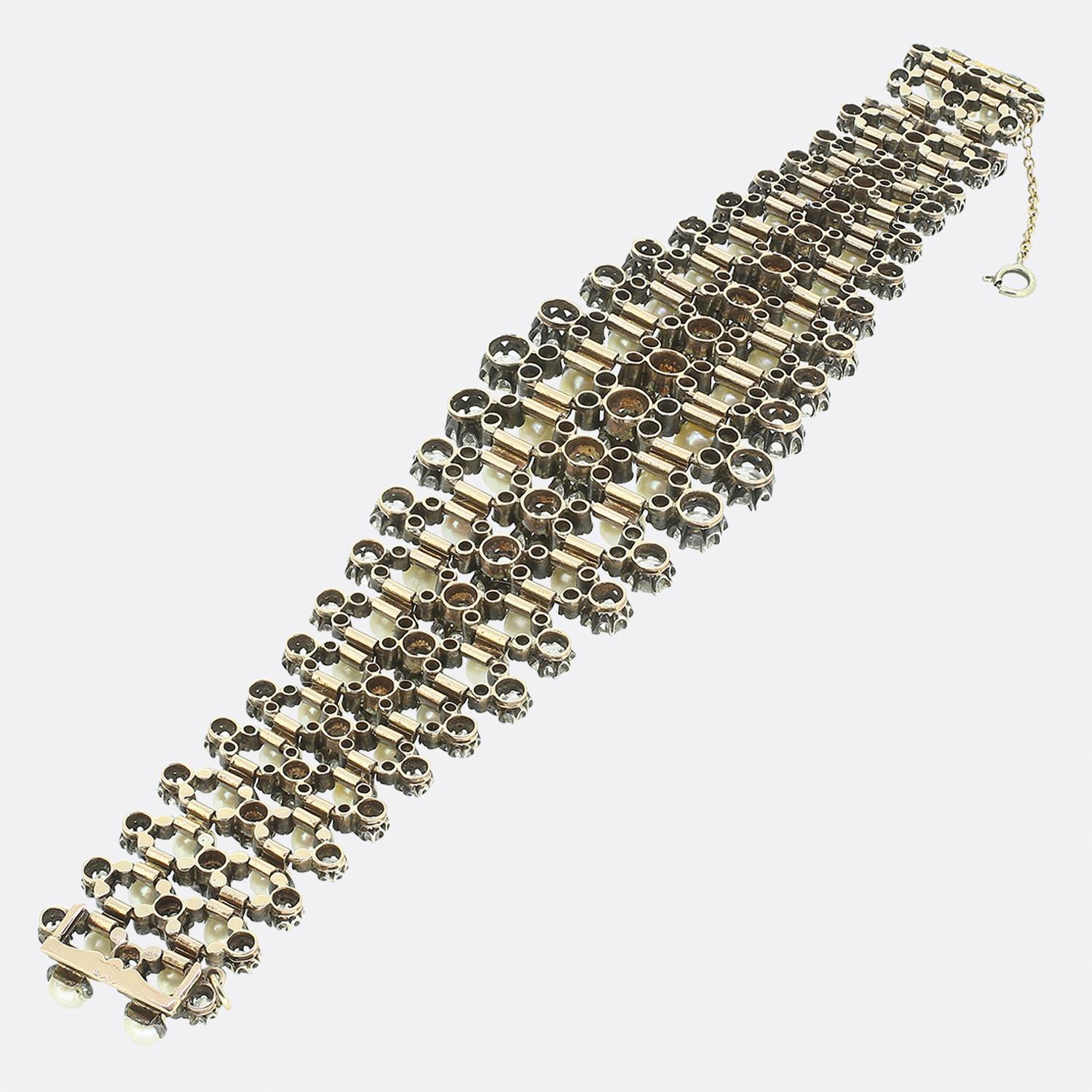 Taille vieille mine Bracelet en perles et diamants de Froment-Meurice en vente