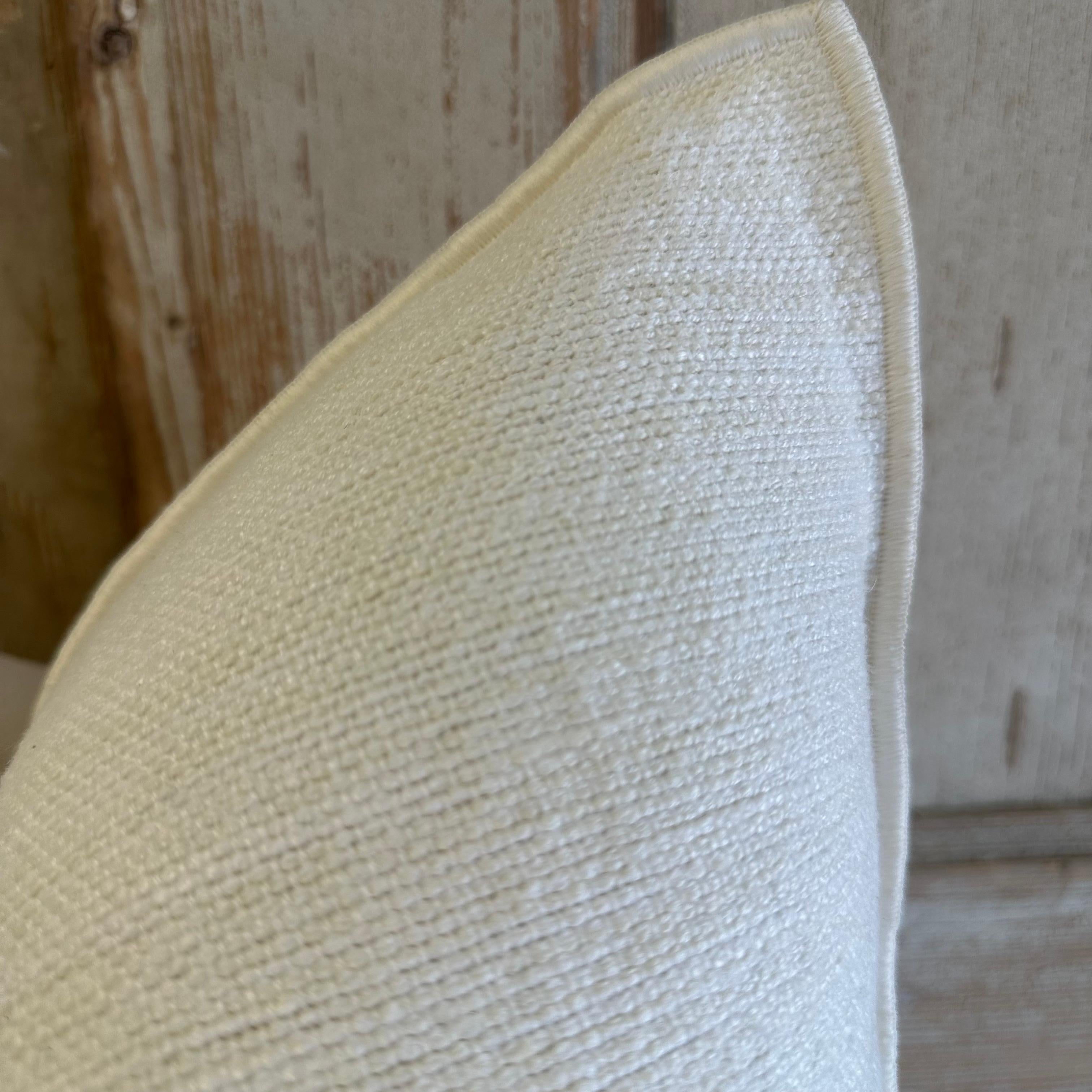 Nomade French Linen Accent Pillow in White In New Condition For Sale In Brea, CA
