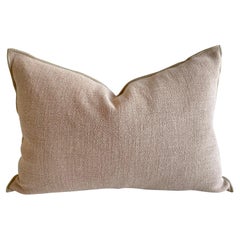 Fromentera French Linen Lumbar Pillow in Nude
