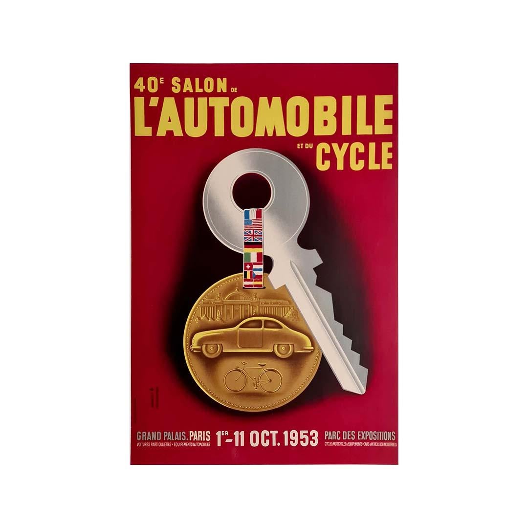 1953 original poster by 40ème Salon de l'Automobile et du Cycle For Sale 1