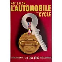 Vintage 1953 original poster by 40ème Salon de l'Automobile et du Cycle
