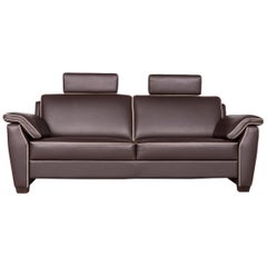 Frommholz Trevi Designer Leather Sofa Brown Genuine Leather Three-Seat Couch