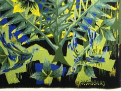 Arazzo da parete "Frondaison" di J.C Bissery degli anni '70, firmato e numerato