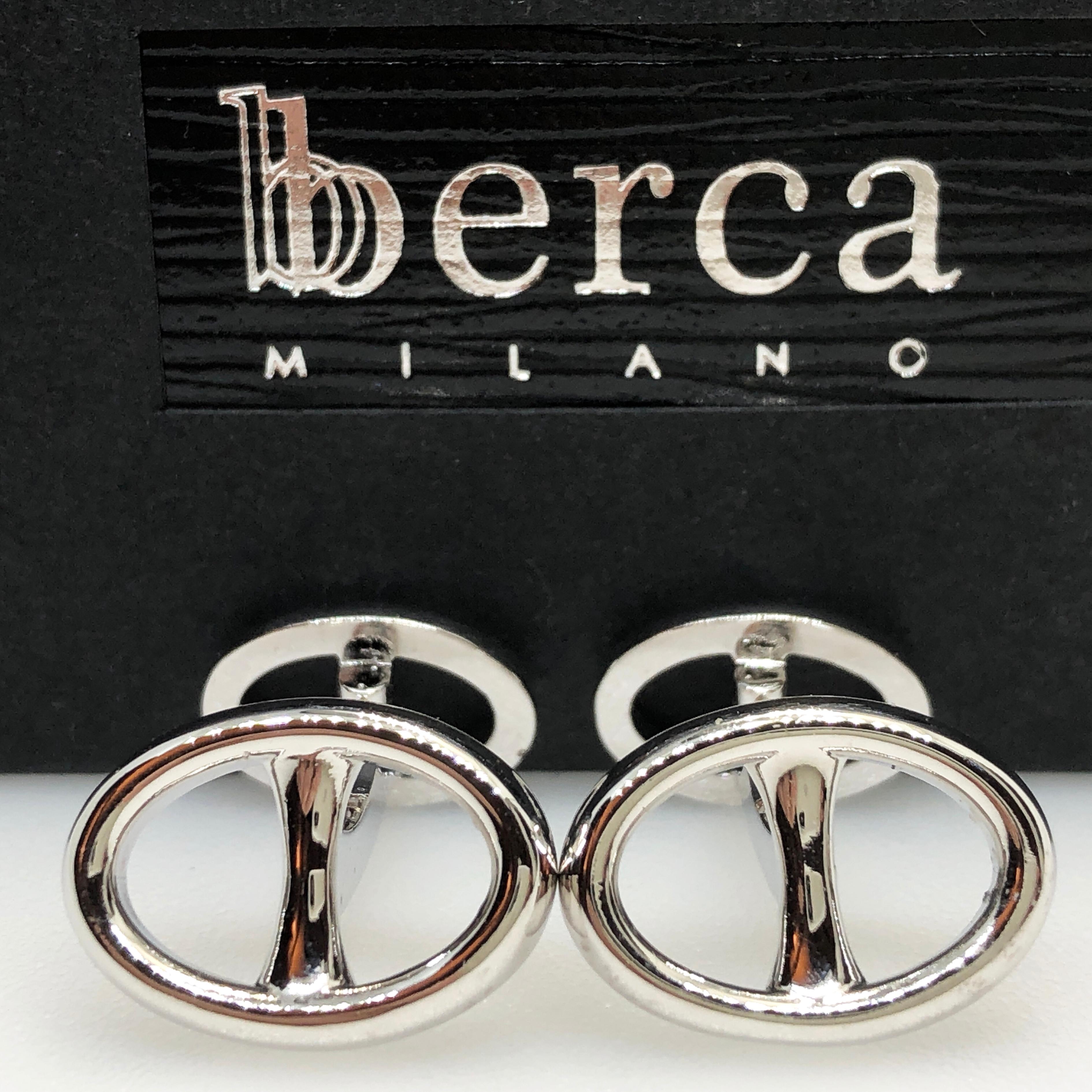 Chic yet Timeless, Minimal but with a french Allure, Front and Back Oval Buckle Shaped Solid Sterling Silver Cufflinks.

In our smart black box and pouch