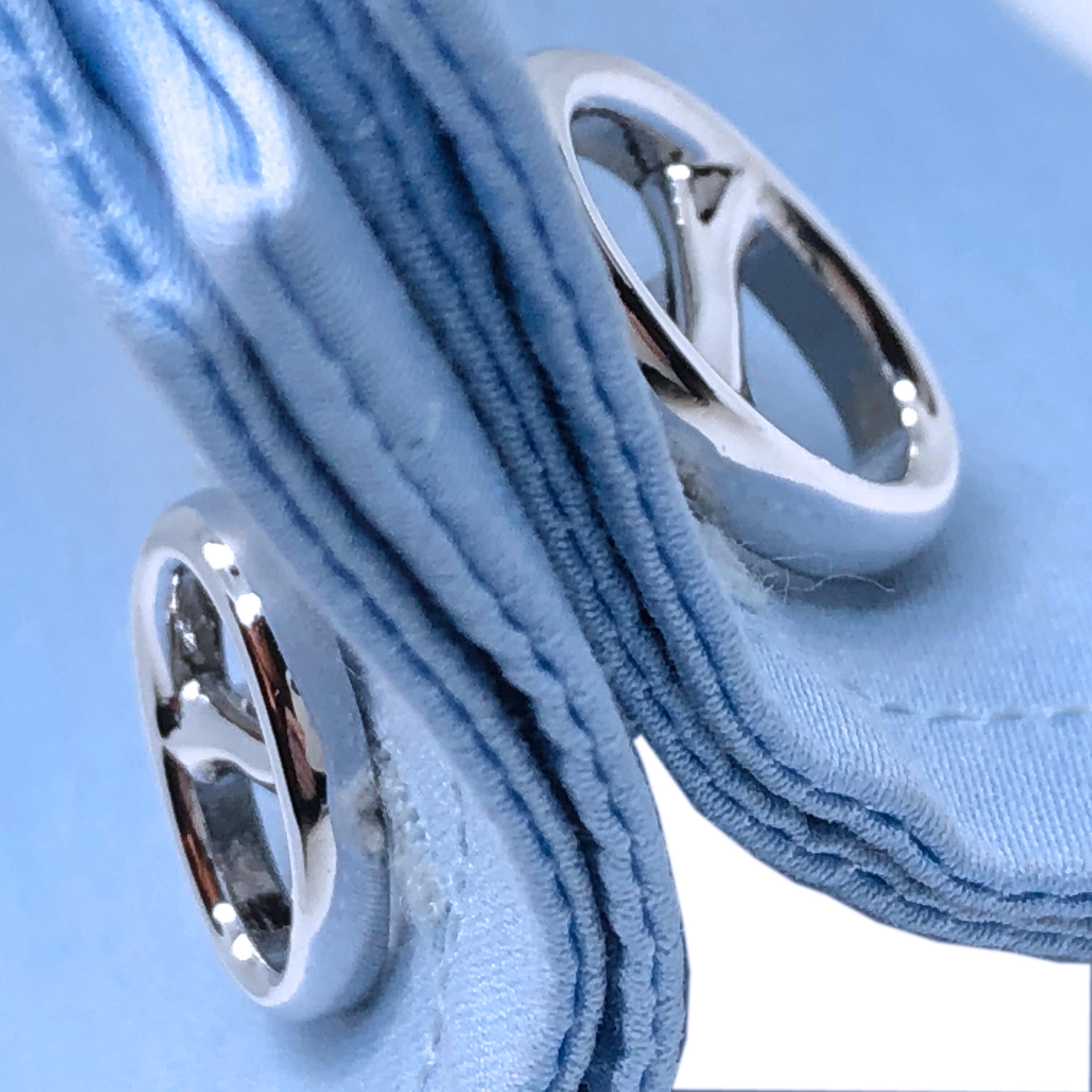 Berca Front and Back Oval Buckle Shaped Solid Sterling Silver Cufflinks 3