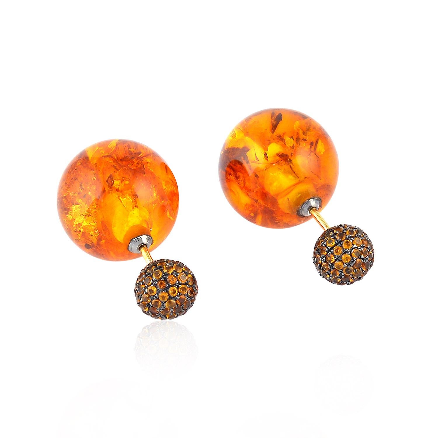 amber stud earrings