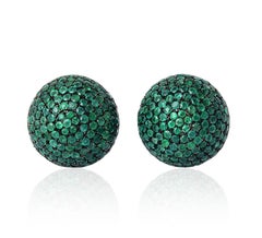 Front Back Double Sided Emerald Stud Earrings