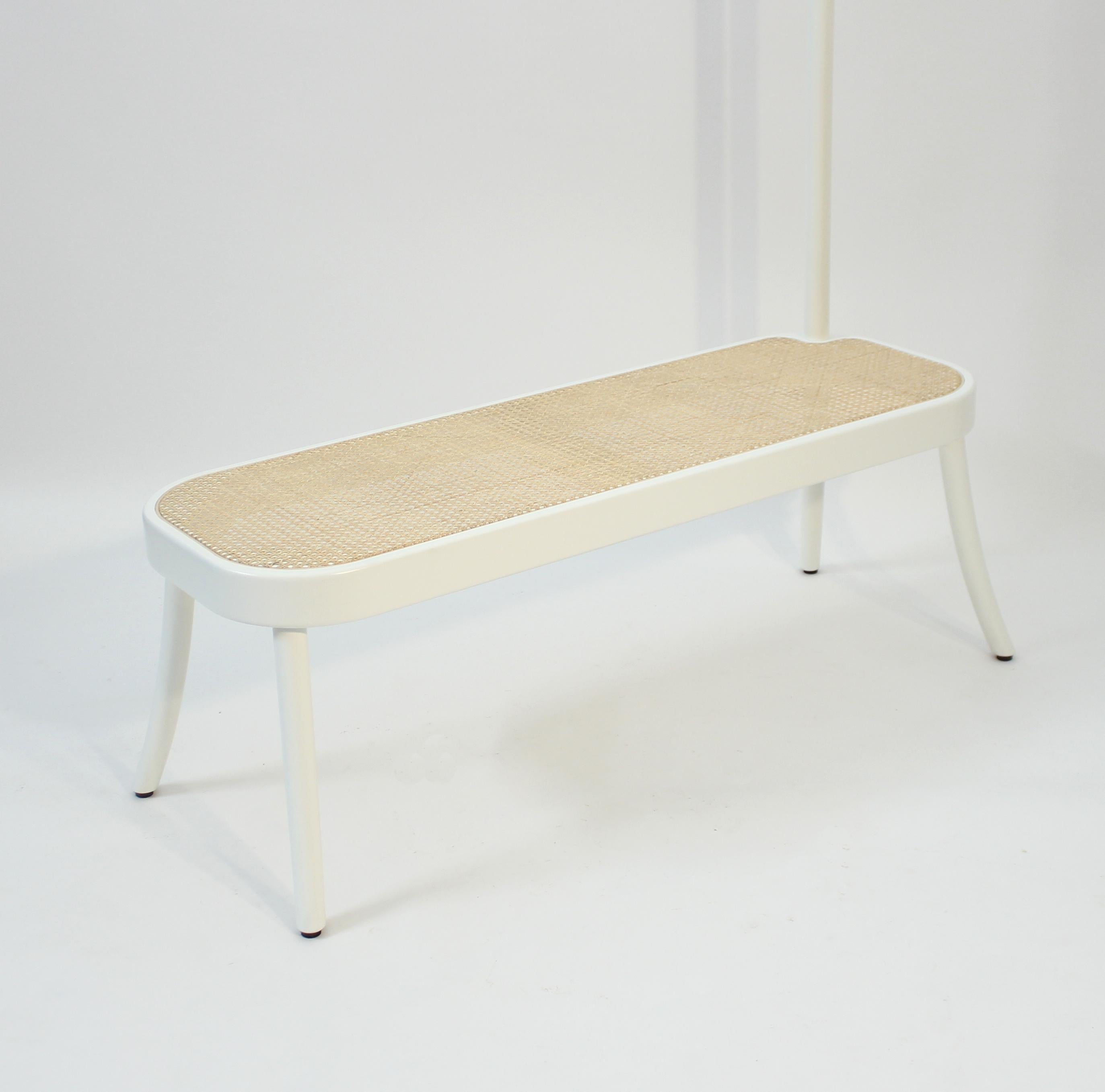 Rattan Front, Coat Rack Bench, Gebrüder Thonet, 2015 For Sale