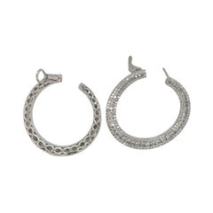 Front Facing Diamond Hoops in 18K White Gold