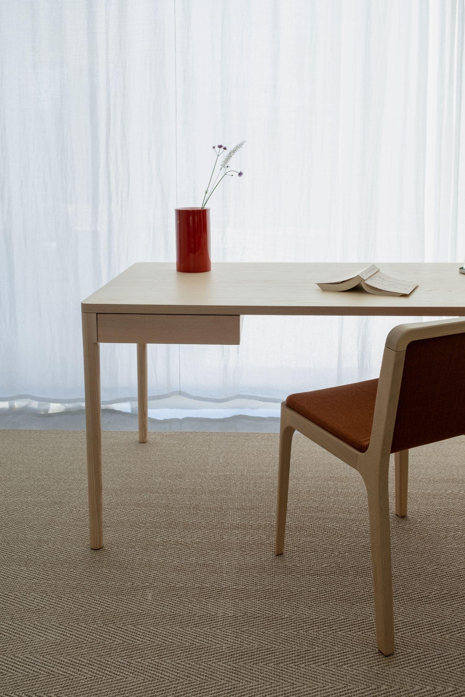 Hand-Crafted FRONT –  Minimalist Work Desk in Ash Wood  200x100 For Sale