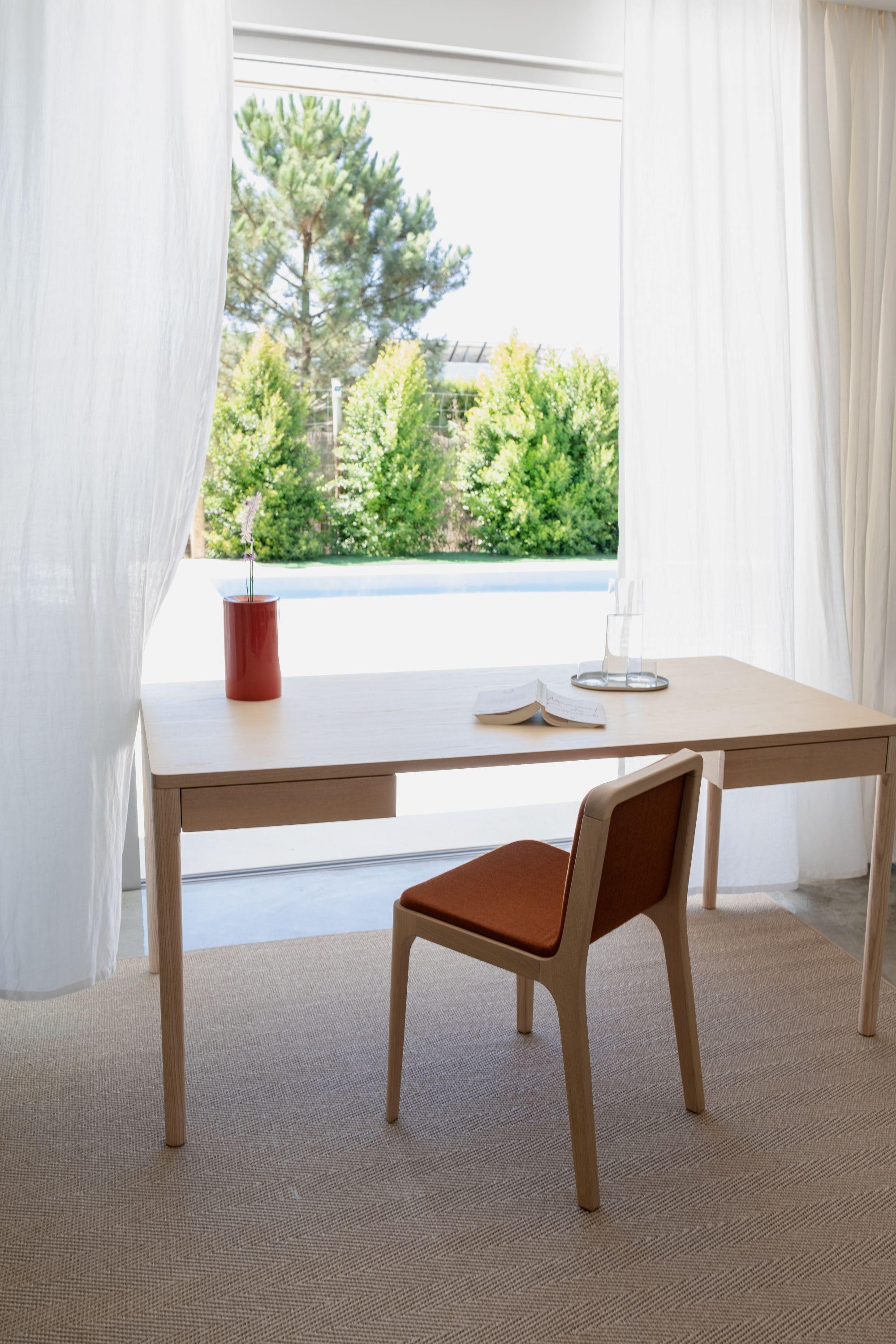 Contemporary FRONT –  Minimalist Work Desk in Ash Wood  200x100 For Sale