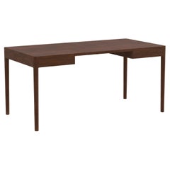 Escritorio de trabajo moderno y minimalista de madera de nogal