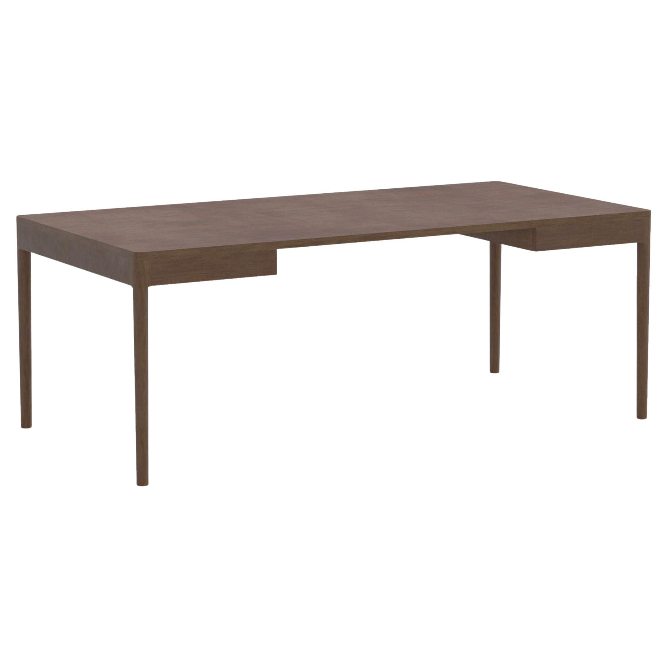 Escritorio de trabajo moderno y minimalista de madera de nogal