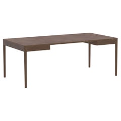 Escritorio de trabajo moderno y minimalista de madera de nogal
