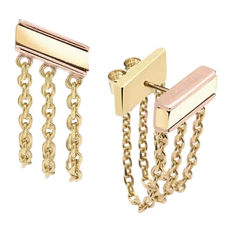 Front to Back 3-Chain Earrings