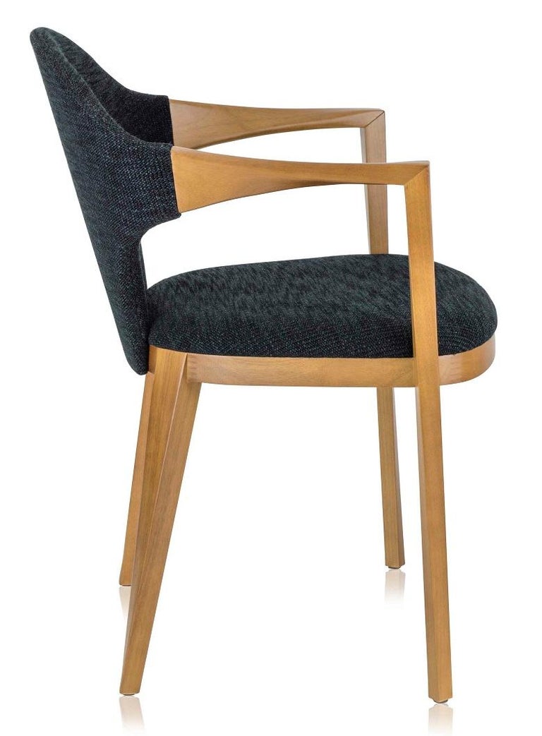 Fronteira Brazilian Contemporary Wood and Fabric Chair by Lattoog For Sale at 1stDibs