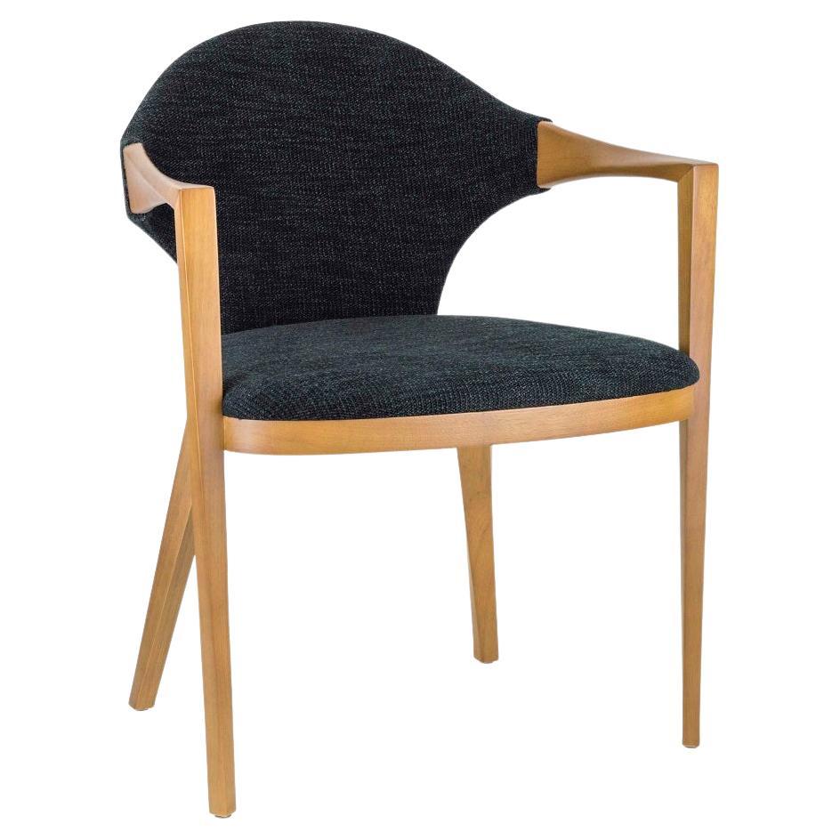 Fronteira Brazilian Contemporary Wood and Fabric Chair by Lattoog For Sale