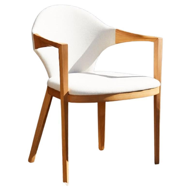Fronteira Brazilian Contemporary Wood Fabric Chair by Lattoog