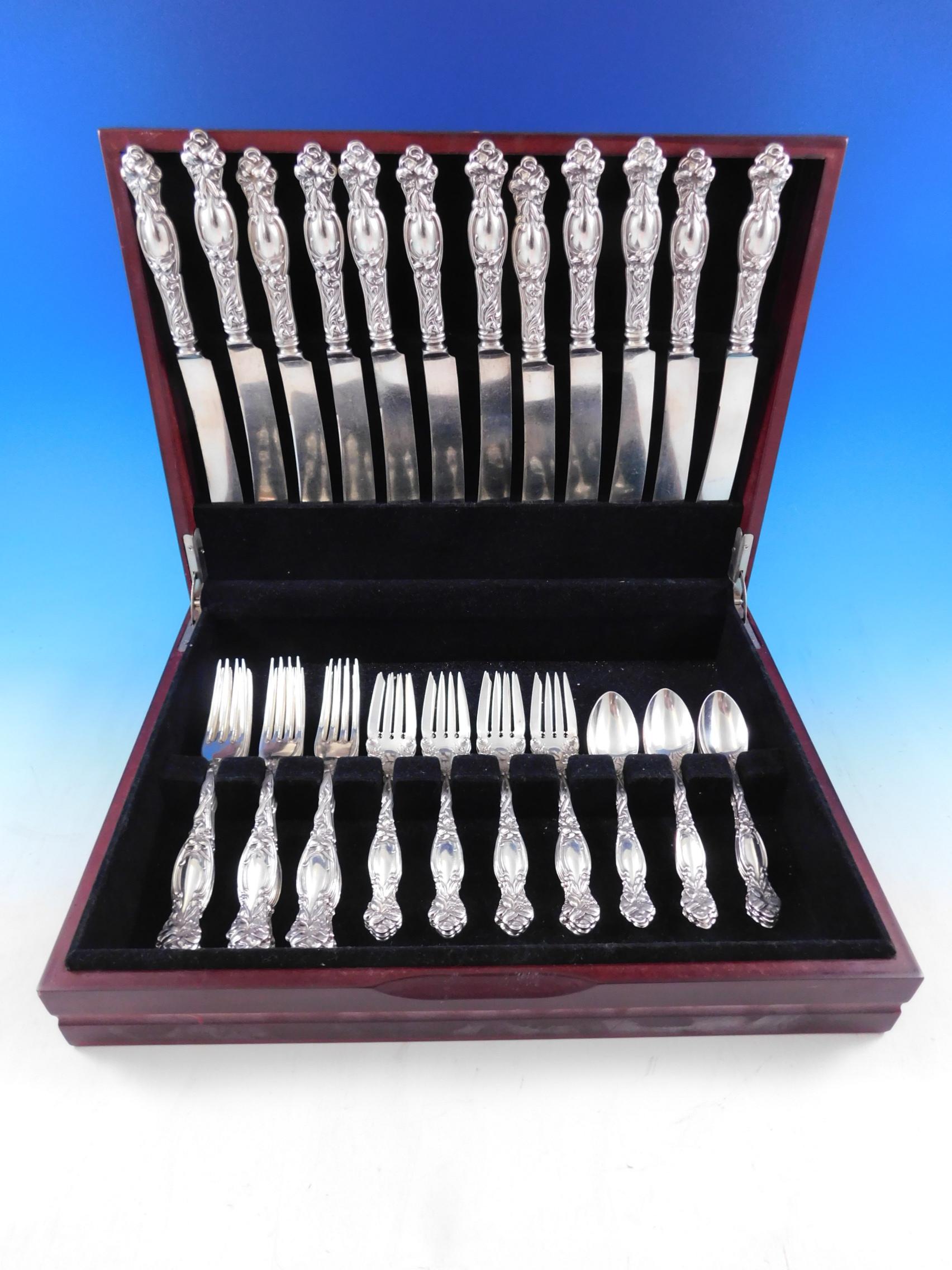 Frontenac by International sterling silver flatware set, 48 pieces. This set includes:

12 knives, 8 7/8