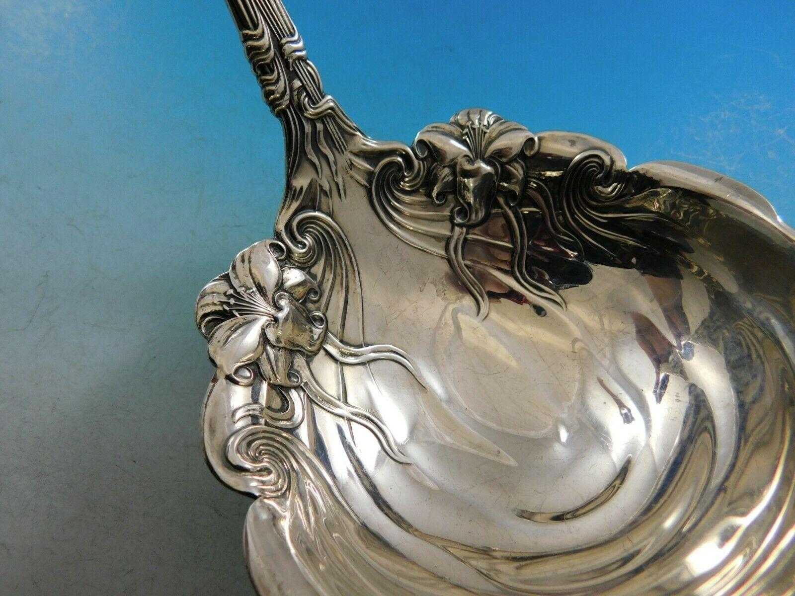 Frontenac by International Sterling Silver Soup Ladle Flowers Curved 1