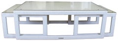 Frontgate 3pc Palermo Nesting Coffee Tables Wicker Rattan Woven Glass Top 6800