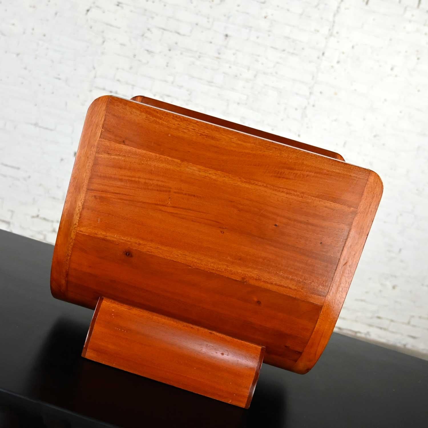 Metal Frontgate Vintage Modern Solid Teak U-Shaped Magazine Holder