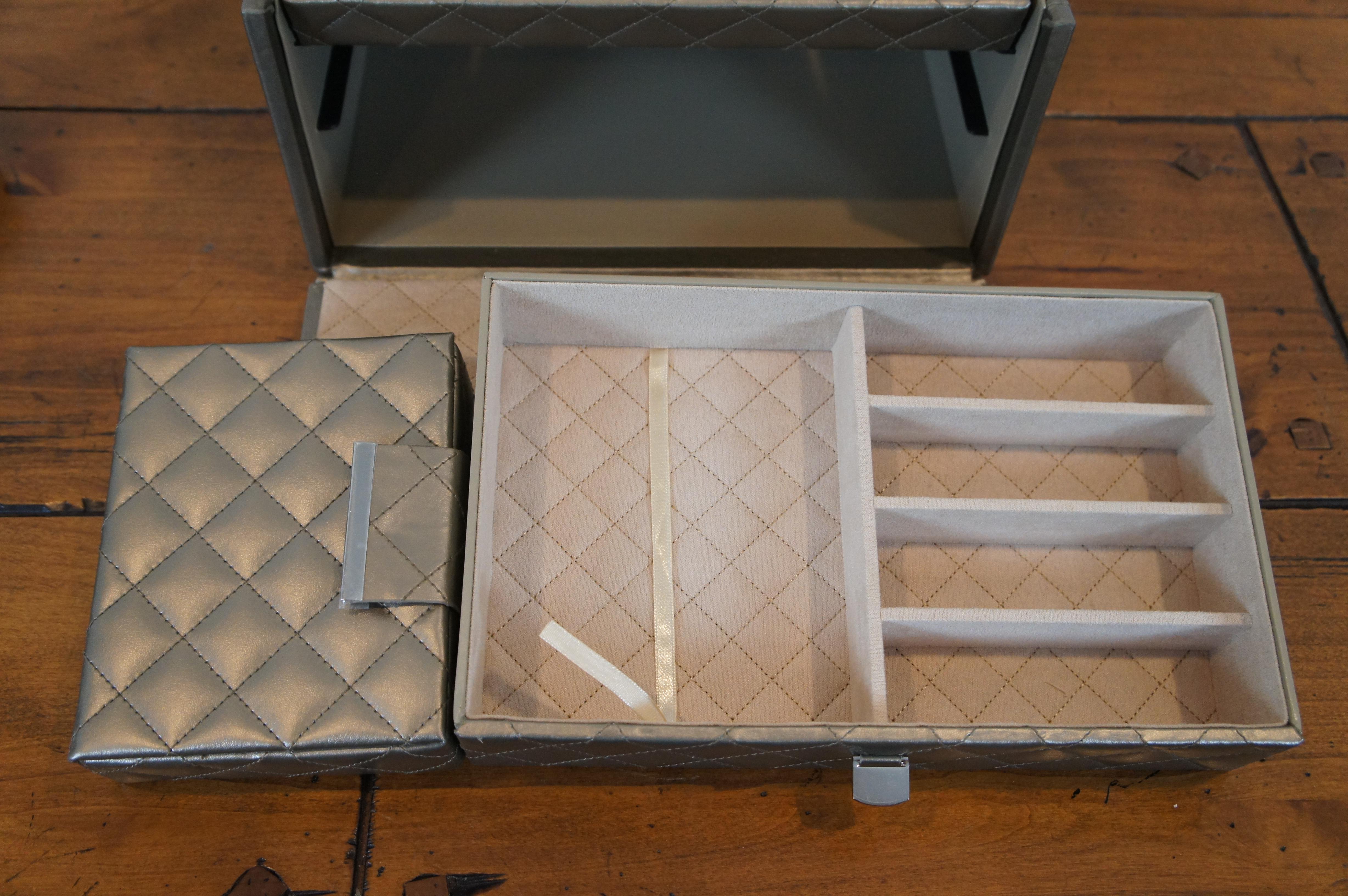 Frontgate Wolf Designs Large Travel Jewelry Organizer Storage Lock Box 12