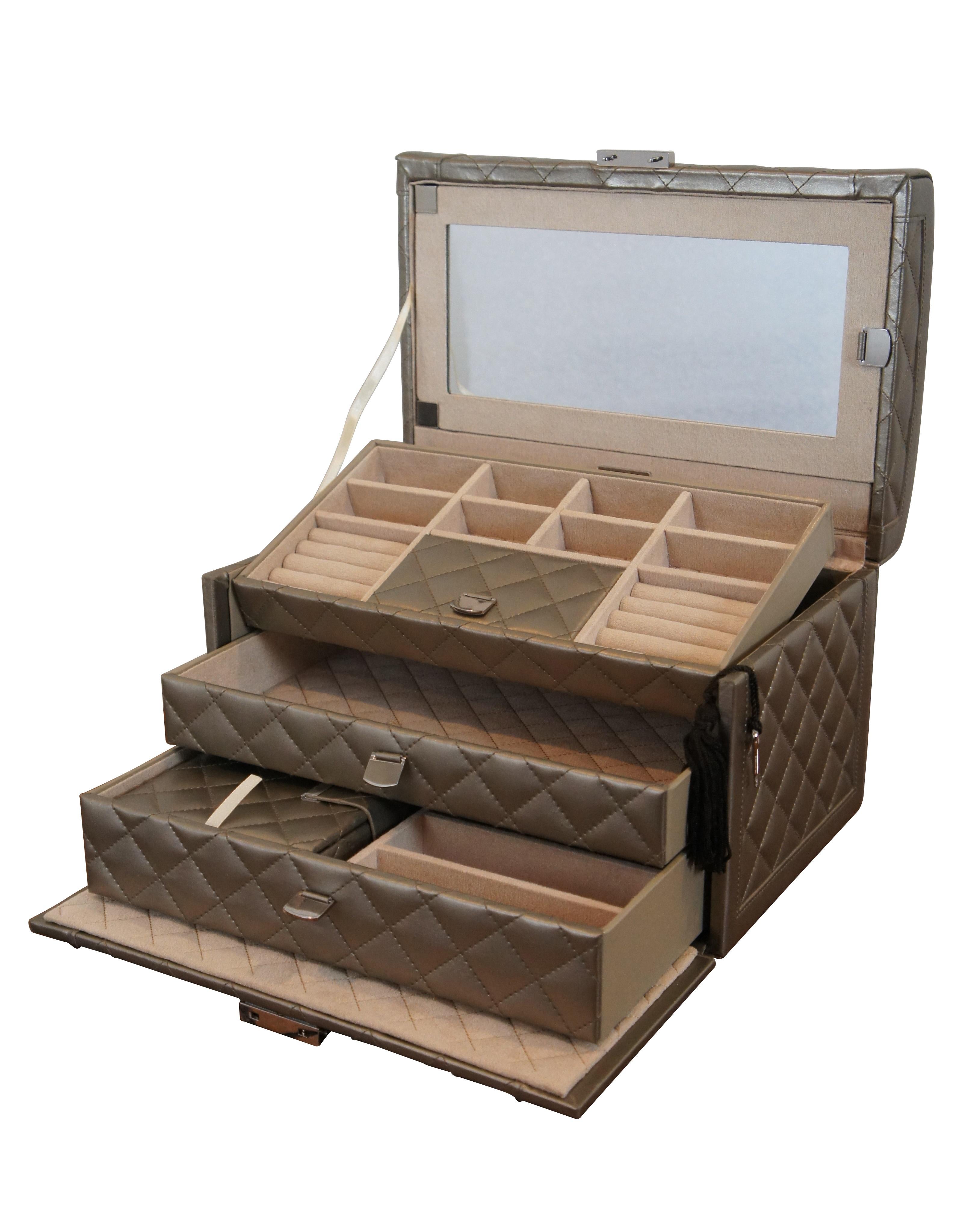 Modern Frontgate Wolf Designs Large Travel Jewelry Organizer Storage Lock Box 12