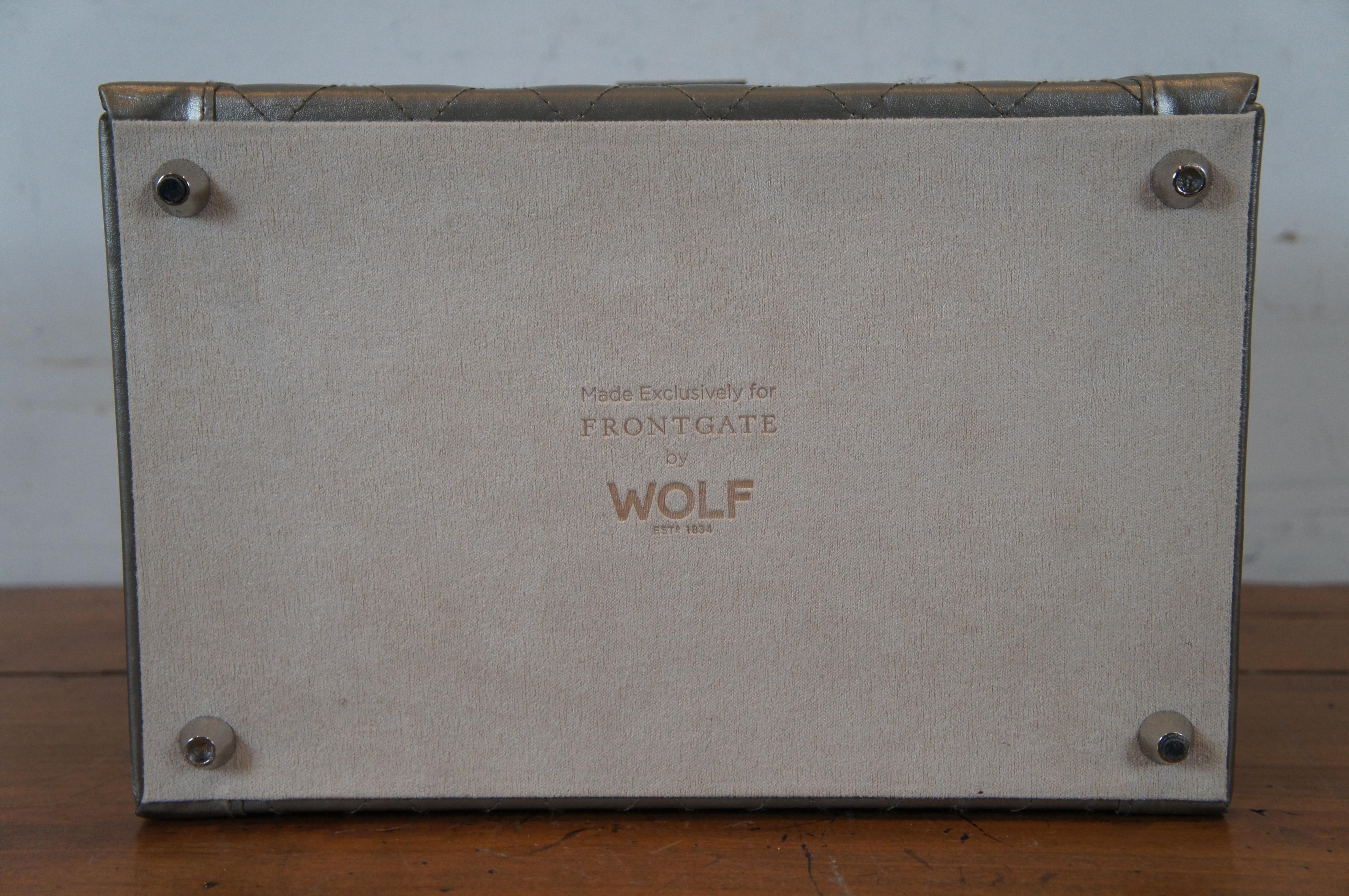 Frontgate Wolf Designs Large Travel Jewelry Organizer Storage Lock Box 12