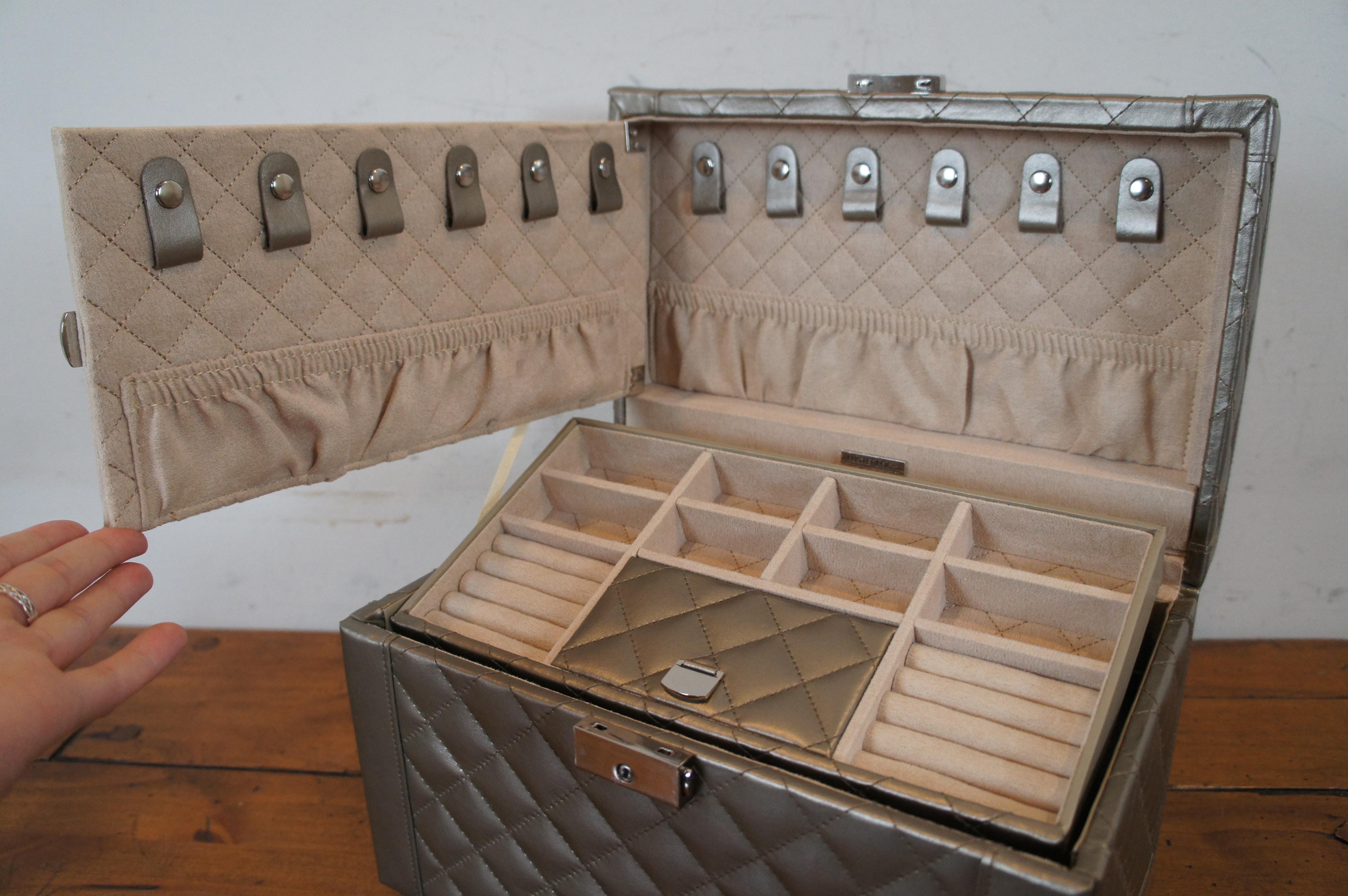 Frontgate Wolf Designs Large Travel Jewelry Organizer Storage Lock Box 12