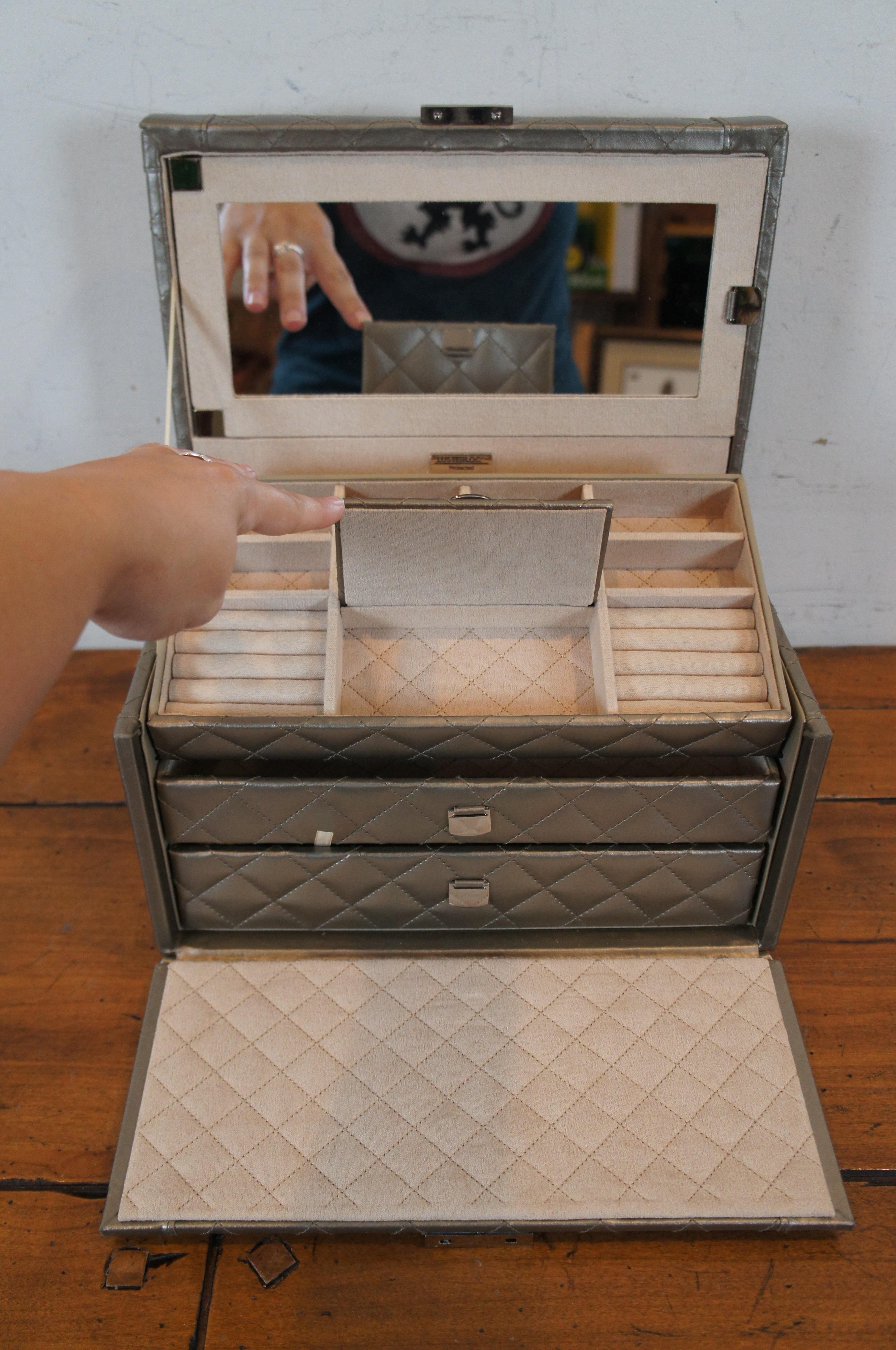 Frontgate Wolf Designs Large Travel Jewelry Organizer Storage Lock Box 12