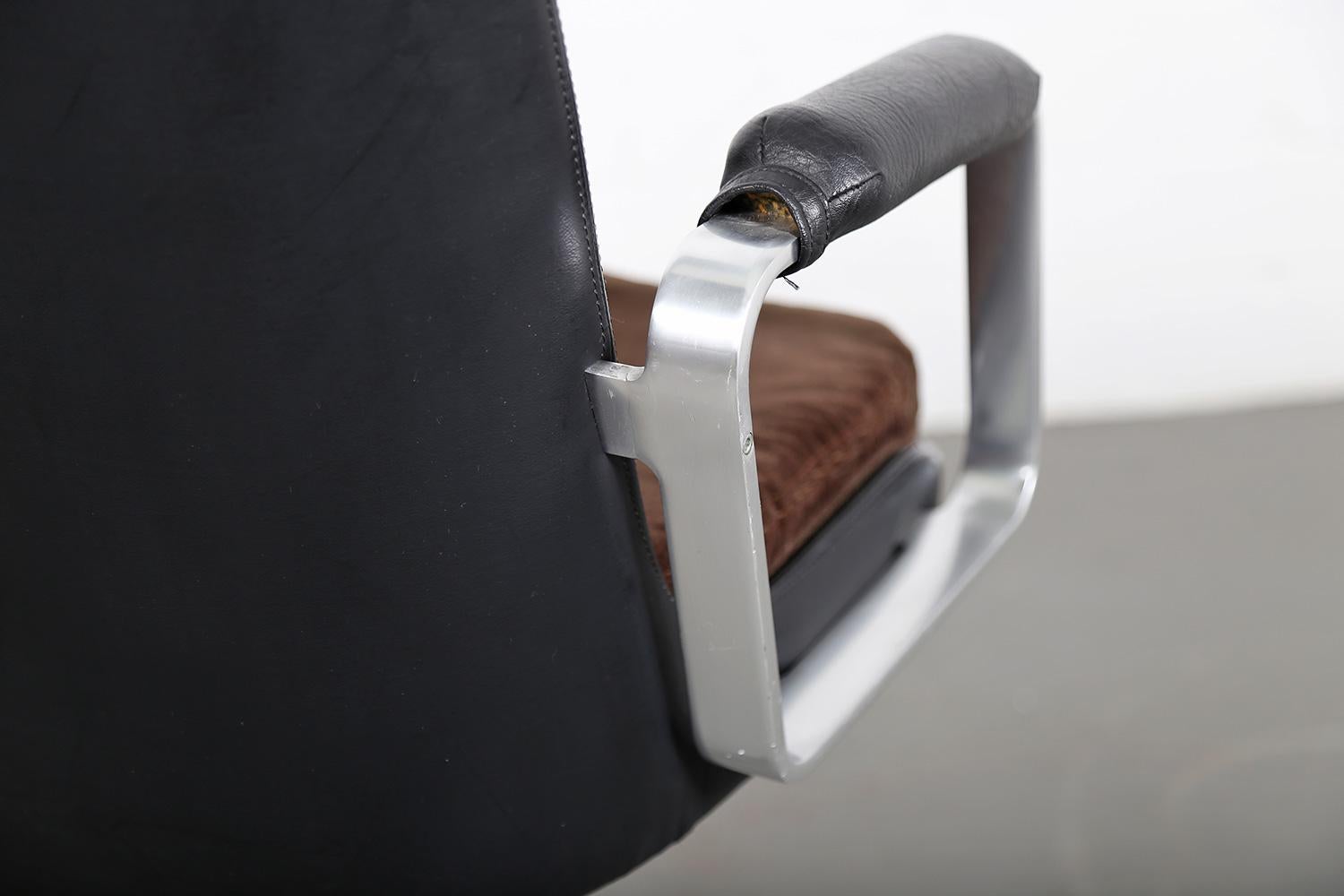 Fröscher Leather Office Chair Ib Kofod-Larsen 'Attr.' Elizabeth Danish Design For Sale 4