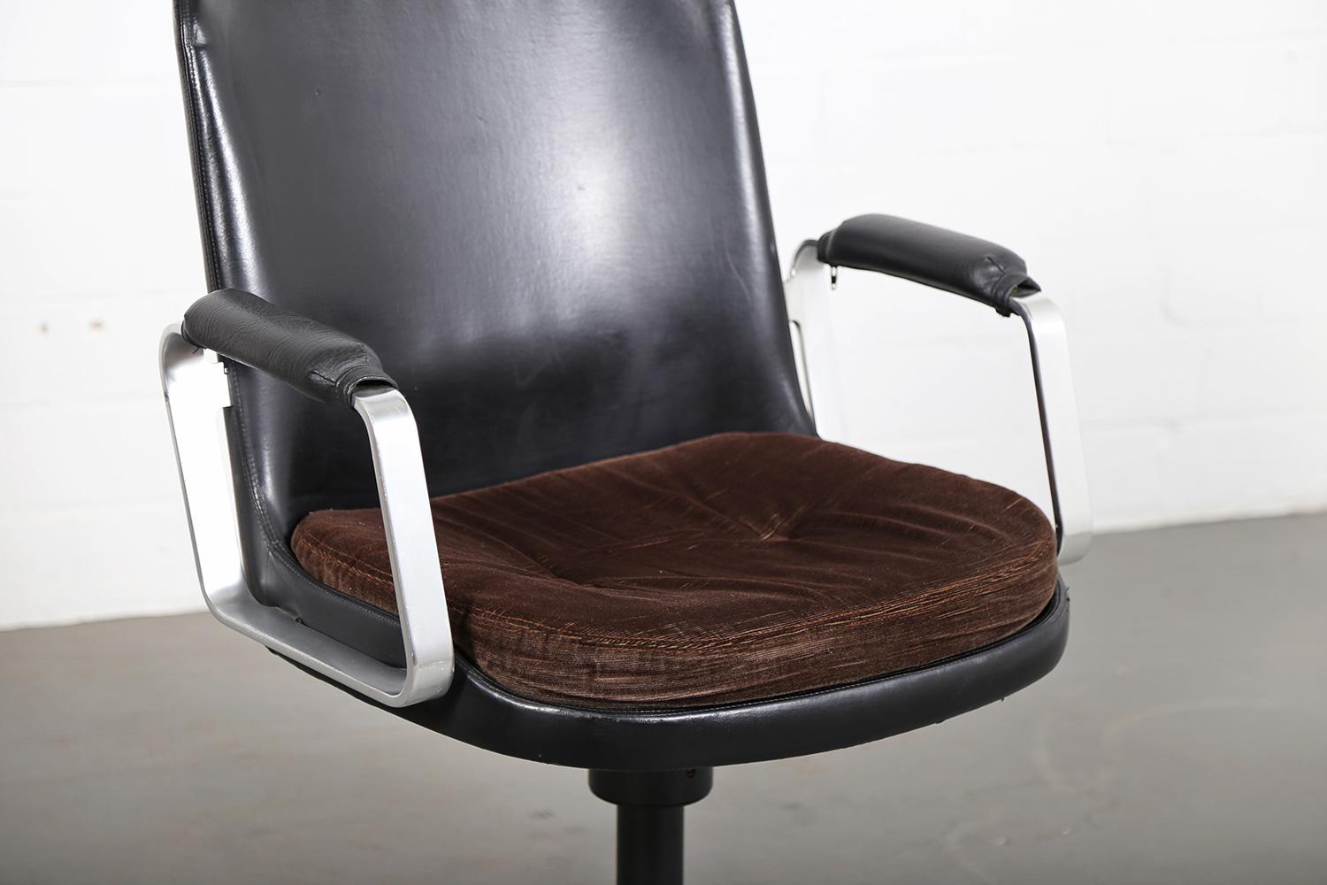 Fröscher Leather Office Chair Ib Kofod-Larsen 'Attr.' Elizabeth Danish Design For Sale 6