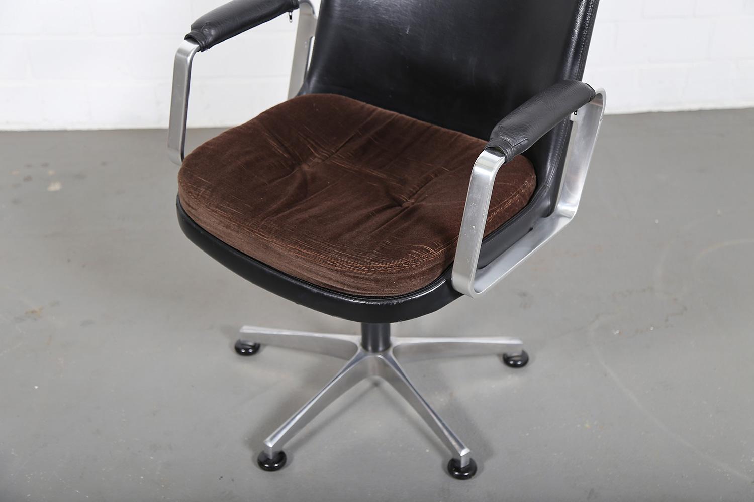 Fröscher Leather Office Chair Ib Kofod-Larsen 'Attr.' Elizabeth Danish Design In Good Condition For Sale In Oldenburg, NI