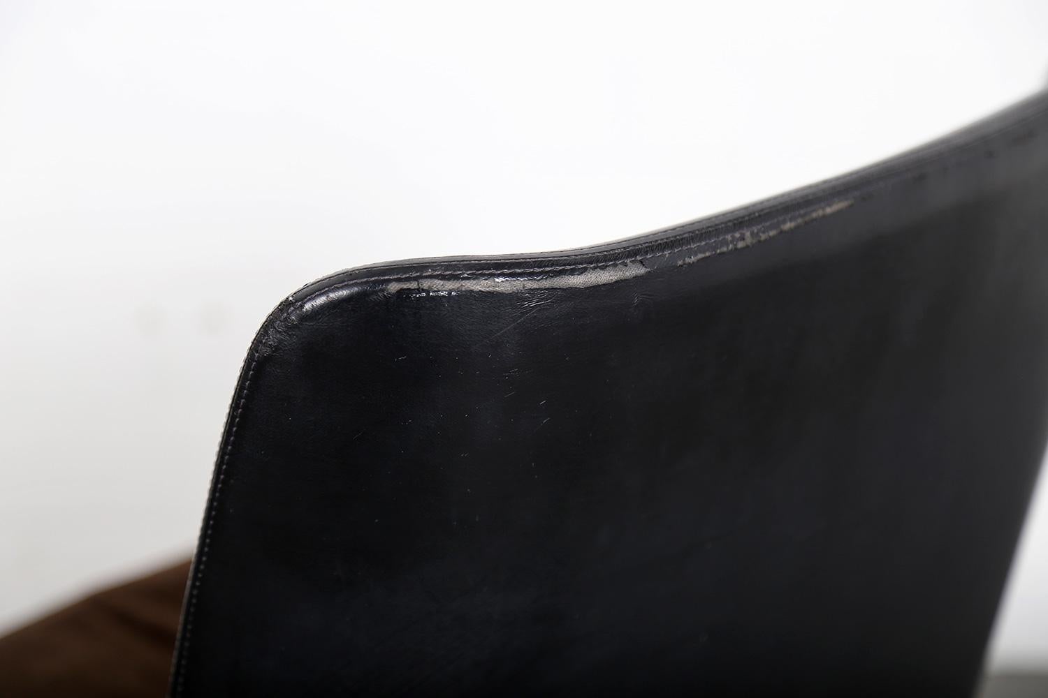 Fröscher Leather Office Chair Ib Kofod-Larsen 'Attr.' Elizabeth Danish Design For Sale 1