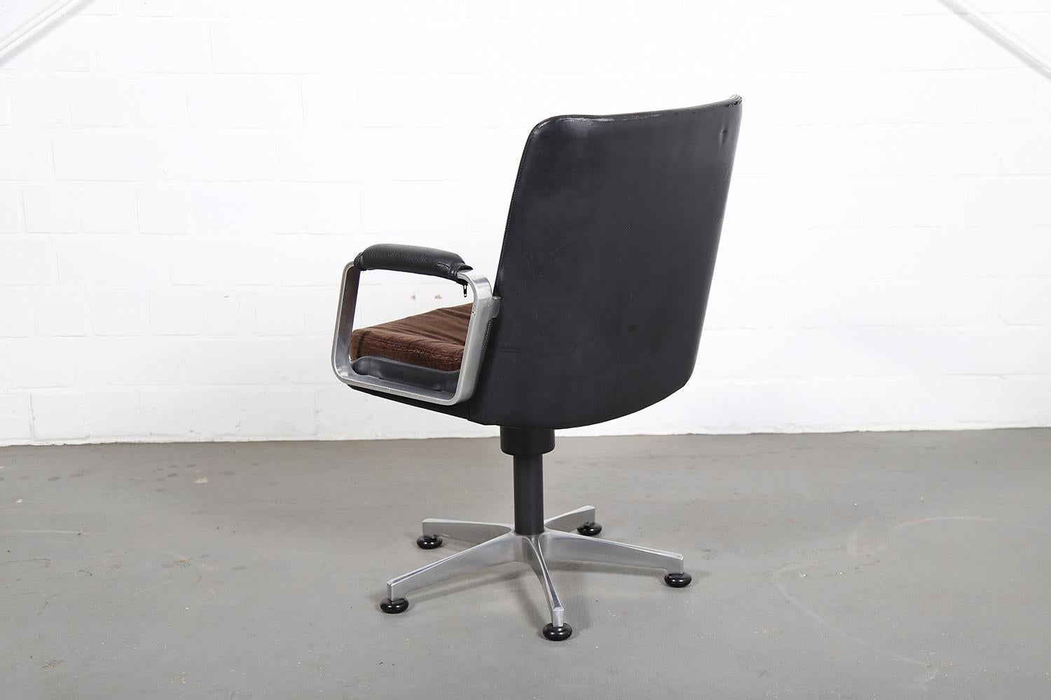 Fröscher Leather Office Chair Ib Kofod-Larsen 'Attr.' Elizabeth Danish Design For Sale 2